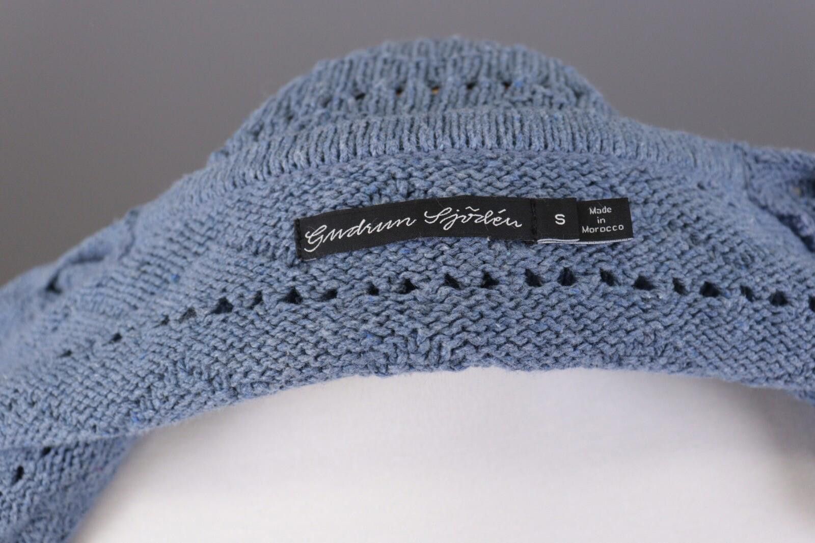 Designer Gudrun Sjoden Blue Lagenlook Crochet Knit Sweater Size S Size S / US 4 / IT 40 - 11 Thumbnail