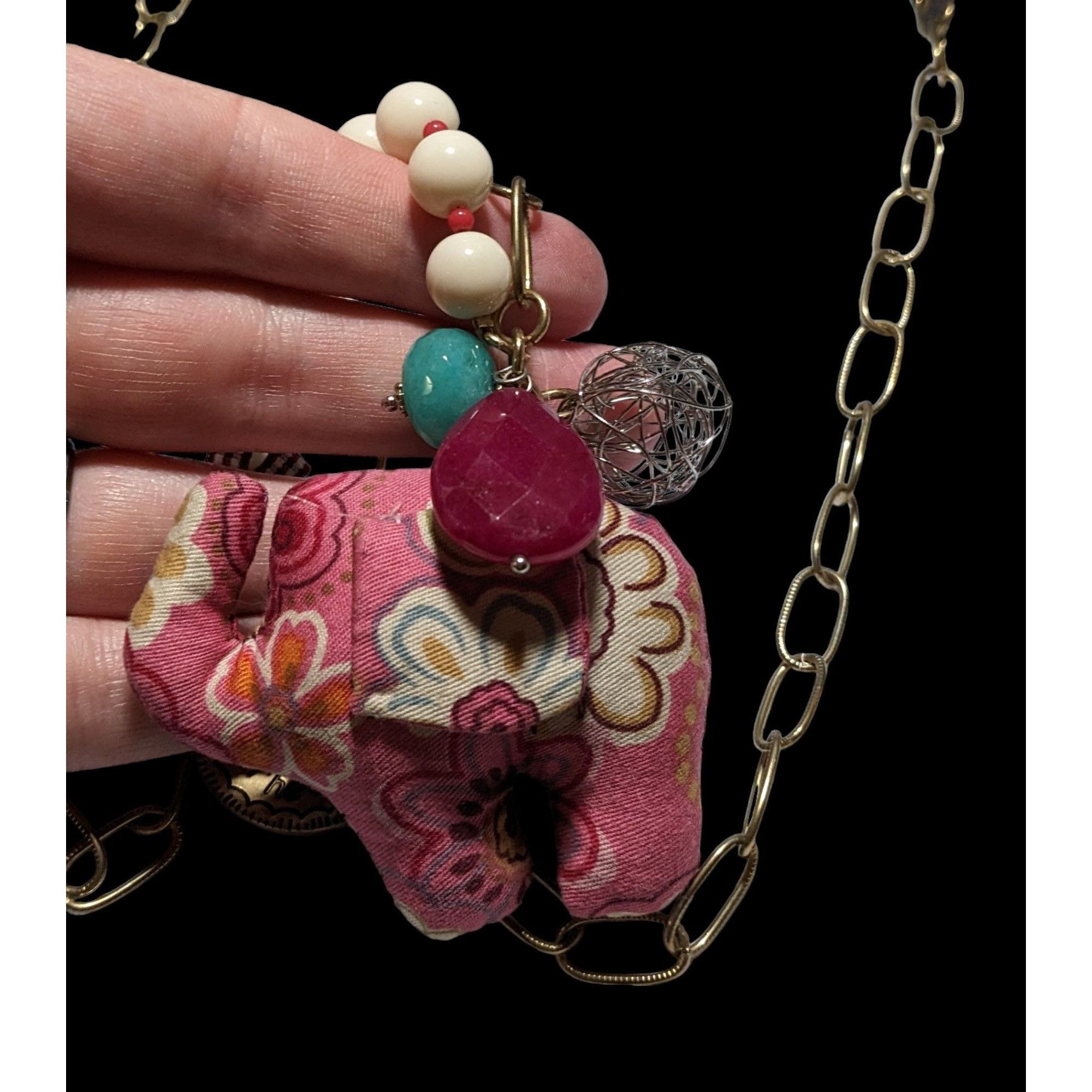 Other Cottagecore Pink Plush Elephant Necklace Size ONE SIZE - 7 Thumbnail