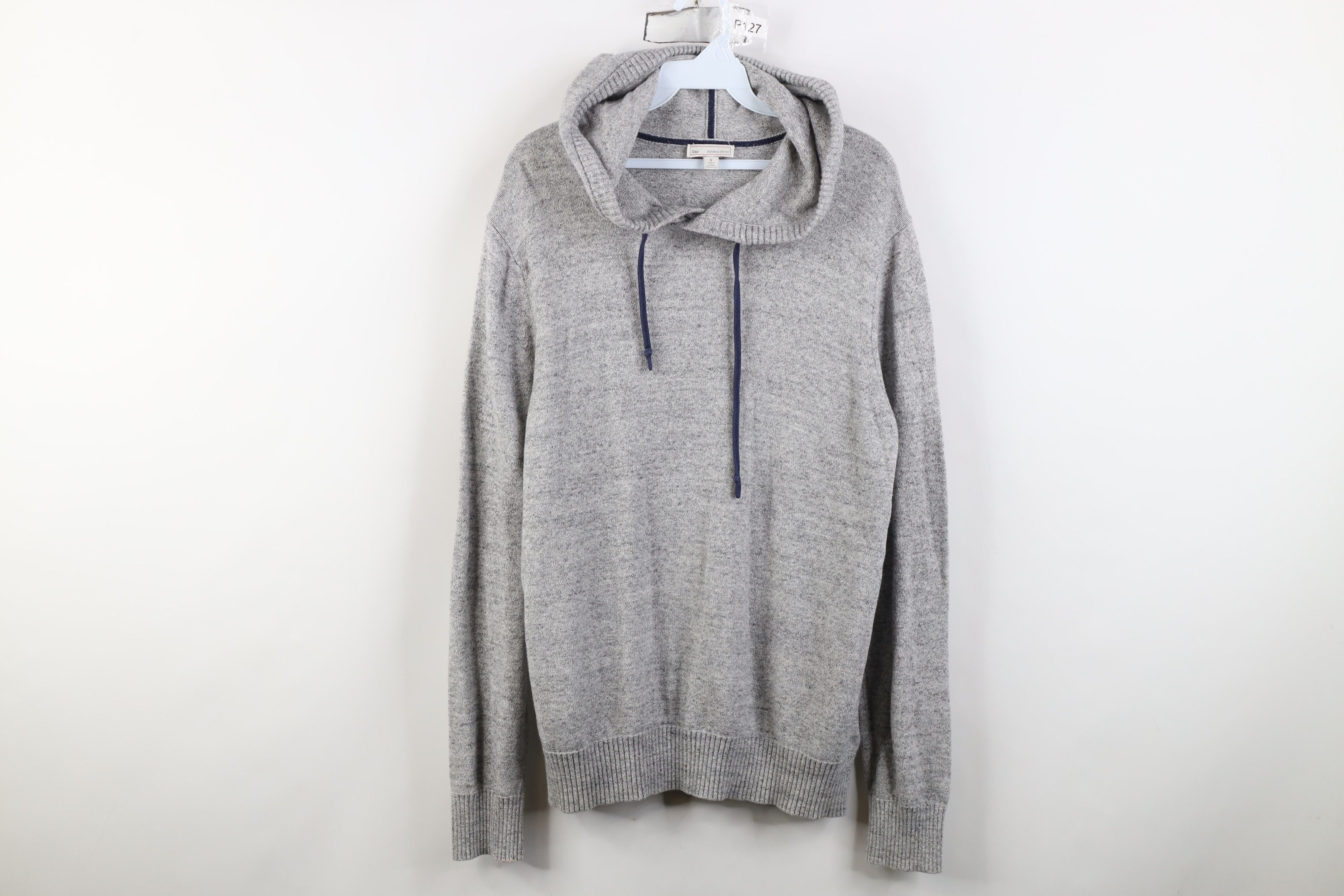 Gap Vintage Y2K Gap Jersey Knit Hoodie Sweater Heather Gray Size US L / EU 52-54 / 3 - 1 Thumbnail