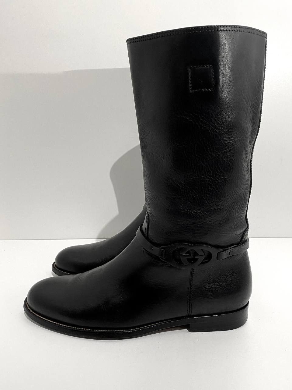 Gucci Gucci GG Logo Black Leather Calfskin Riding High Boots Size US 9.5 / EU 42-43 - 5 Thumbnail