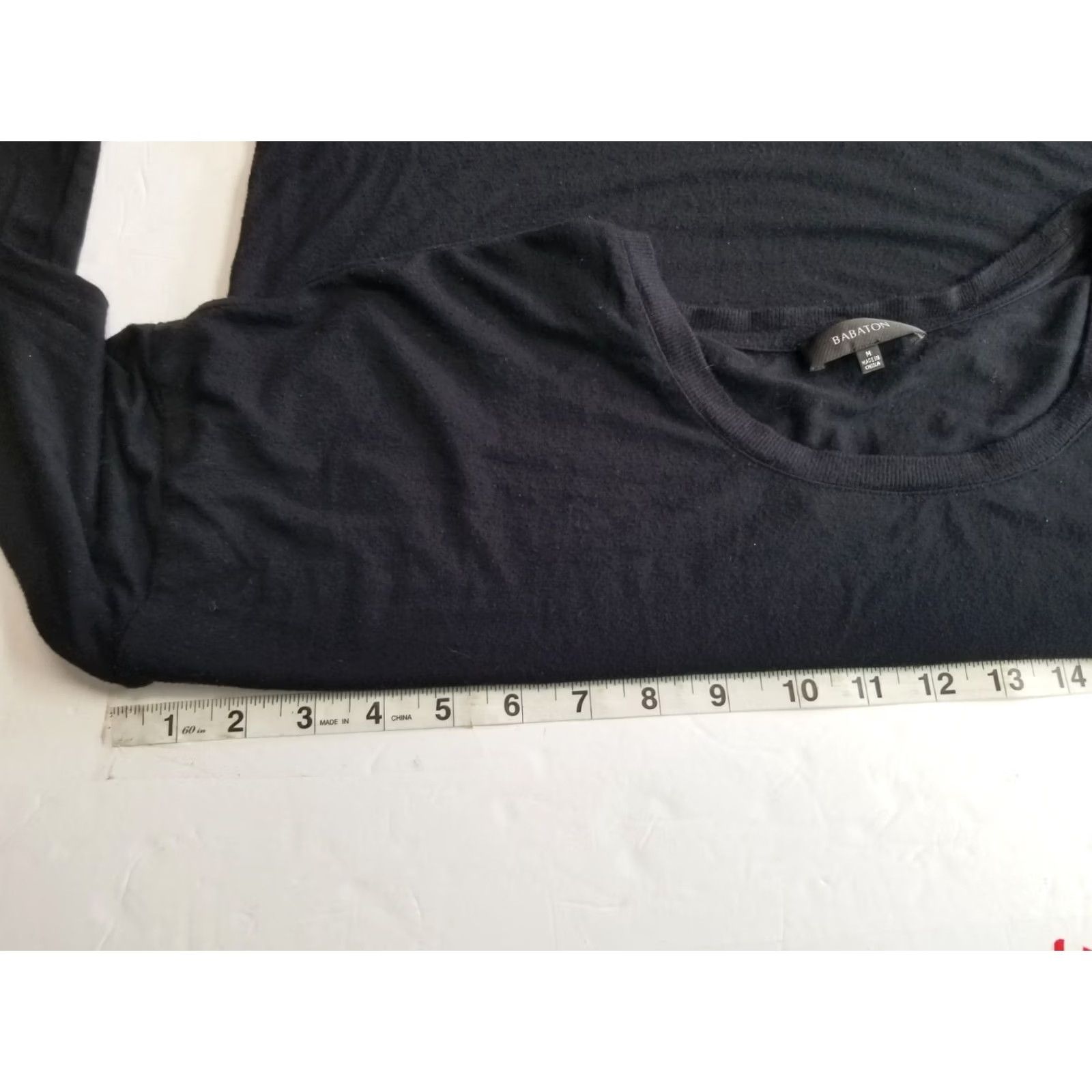 Vintage Babaton Shirt Womens Black Basic Crewneck Long Sleeve Size M Crew Neck Rayon Spandex T-Shirt Babaton Womens Black Scope Size M / US 6-8 / IT 42-44 - 3 Thumbnail