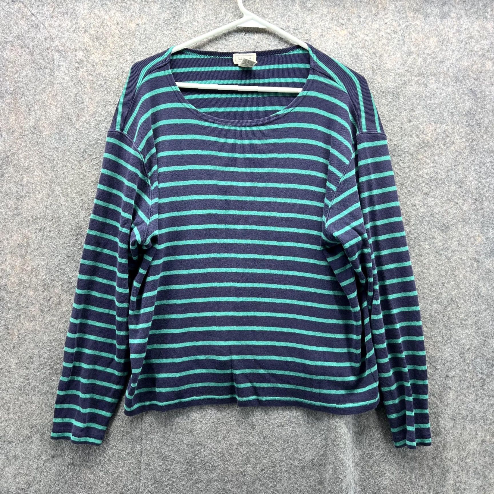 Vintage VINTAGE LL Bean Shirt Women XL Blue Striped Fleece Knit Top Regular Size XL / US 12-14 / IT 48-50 - 2 Thumbnail