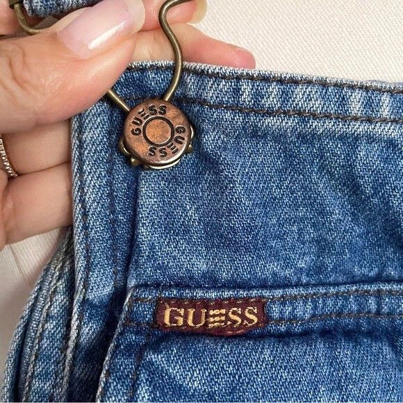 Guess Vintage Guess Straight Leg Denim Bib Overalls - XS/S Size 28" / US 6 / IT 42 - 5 Thumbnail