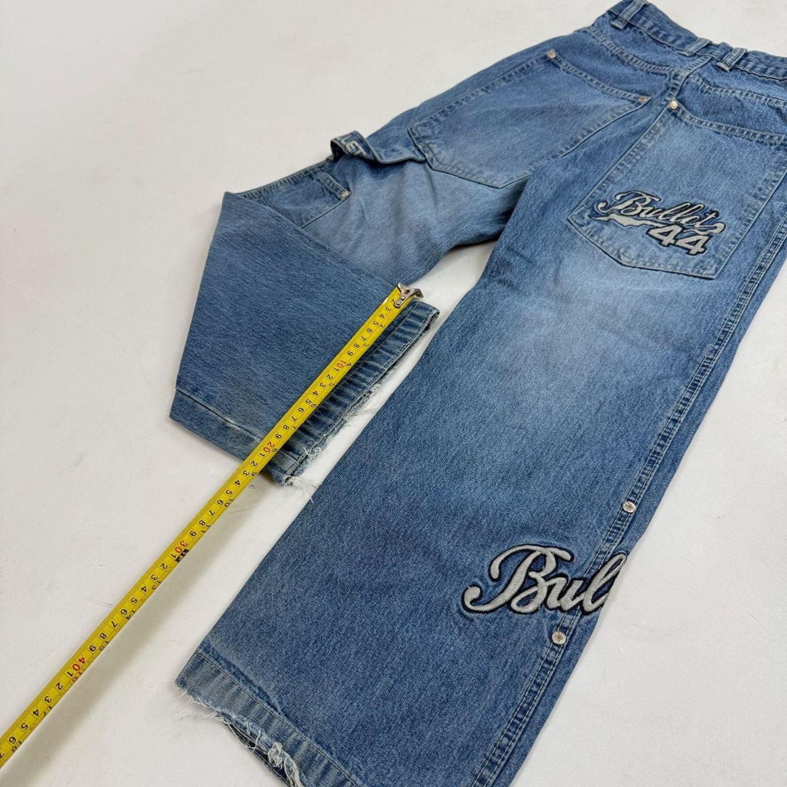 Ecko Unltd. × JNCO × Vintage Vintage y2k embroidered faded stonewash baggy wide leg jeans Size US 26 / EU 42 - 4 Thumbnail