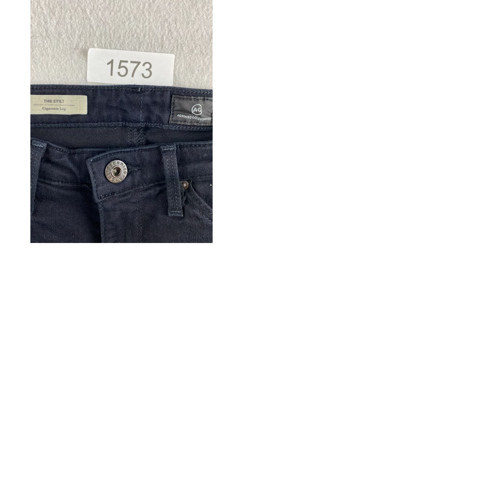 Vintage Adriano Goldschmied Jeans Womens 24 R Black Stretch Skinny Denmi Cigarette Leg USA Made Size 42" / US 20 - 9 Thumbnail