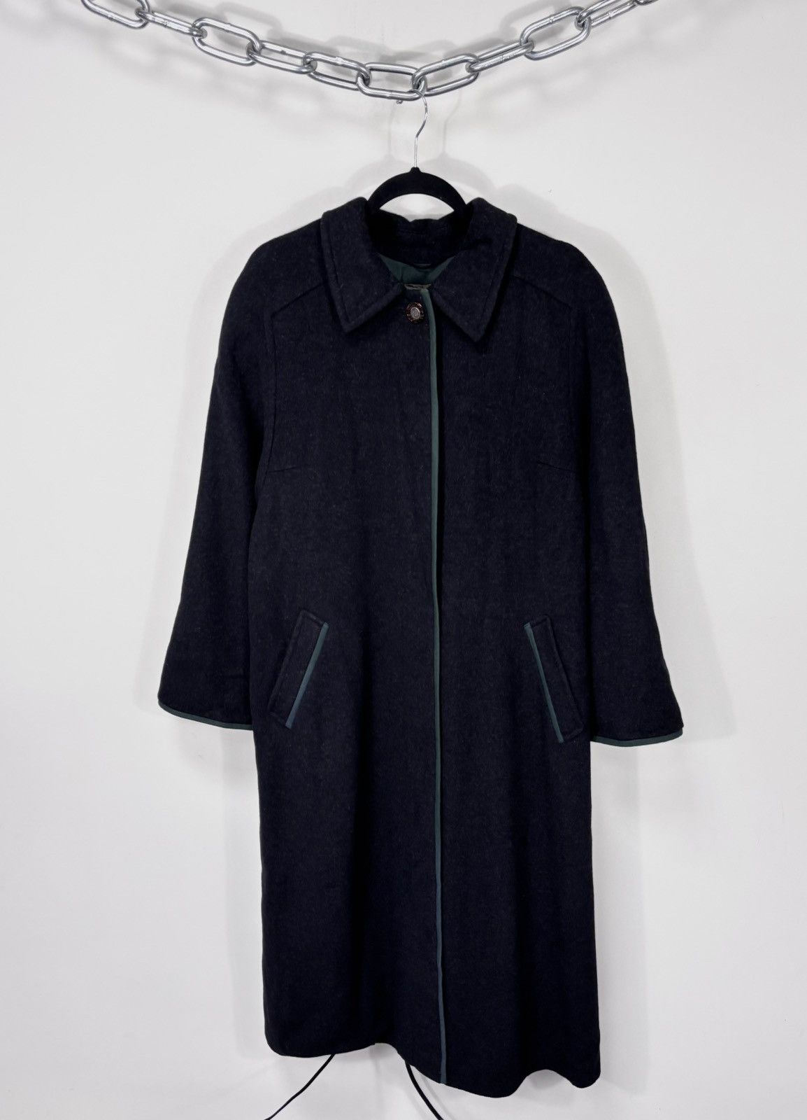Other Vintage Lodenfrey Women’s Charcoal Grey Black Wool Coat Size L / US 10 / IT 46 - 1 Thumbnail
