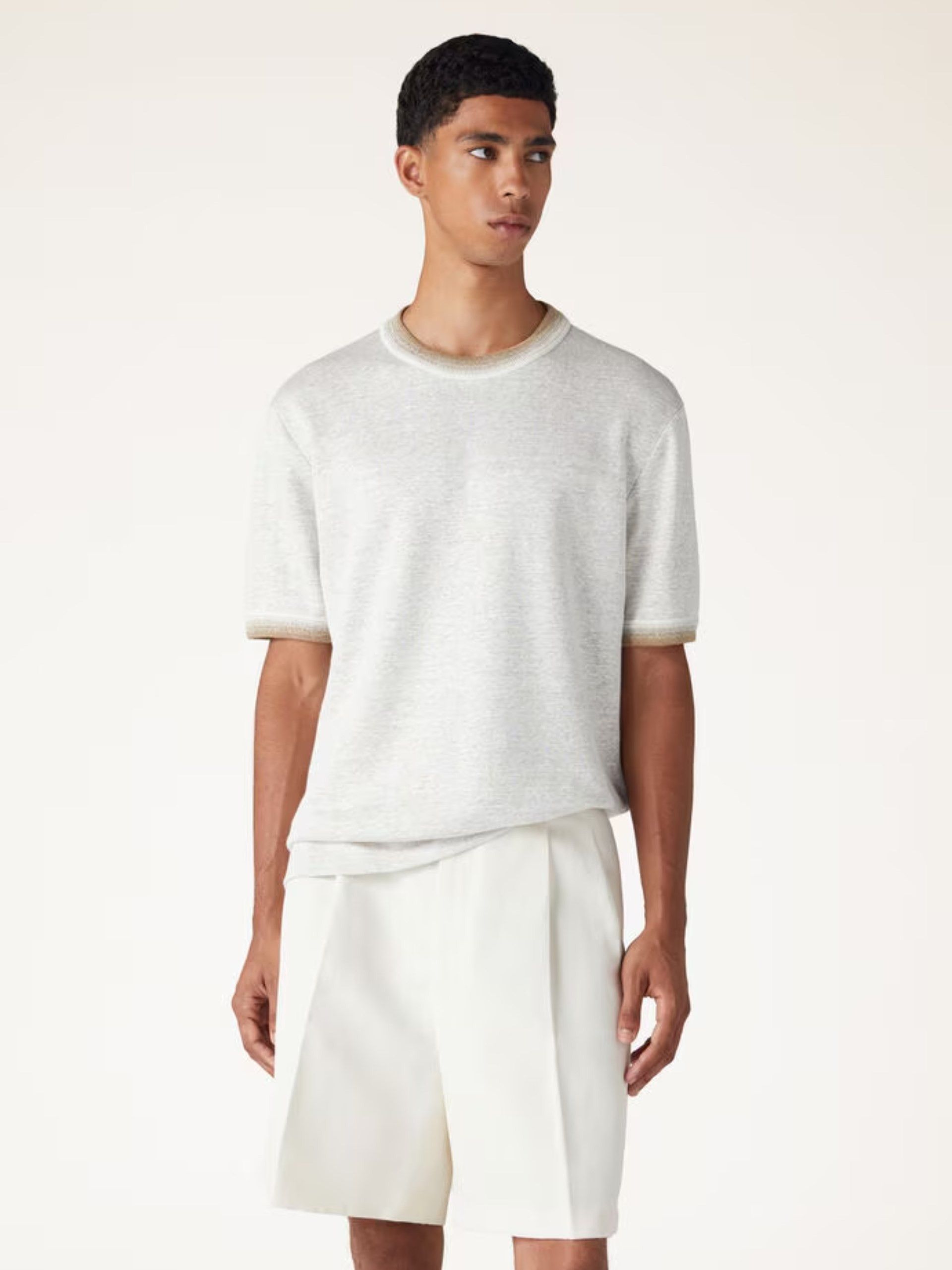 Loro Piana o1w1db10125 FAN8927 Siwo T-Shirt in Beige Size US S / EU 44-46 / 1 - 3 Thumbnail