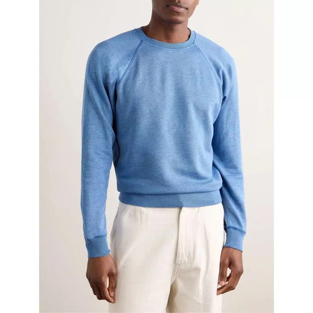Tom Ford o1loc1c0925 JCL019 Cotton Blend Jersey Sweatshirt in Blue Size US M / EU 48-50 / 2 - 2 Thumbnail