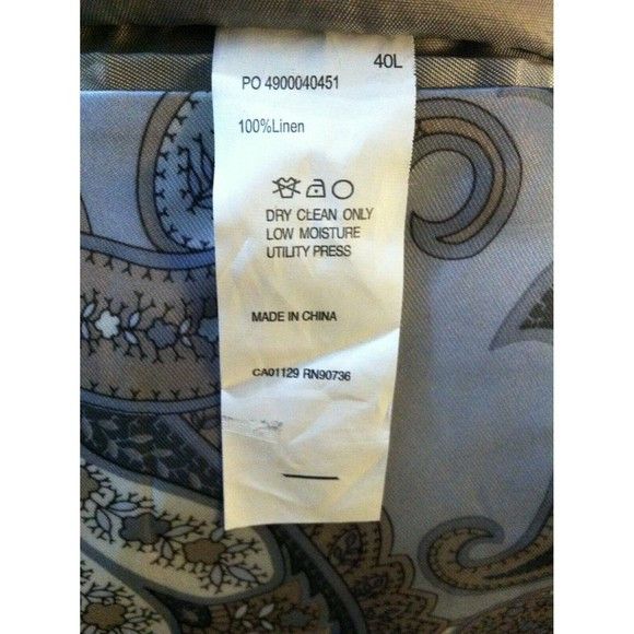 Tallia TALLIA MEN'S NEW KHAKI 100%LINEN SPORT COAT BLAZER SIZE: 40L Size 40L - 4 Thumbnail