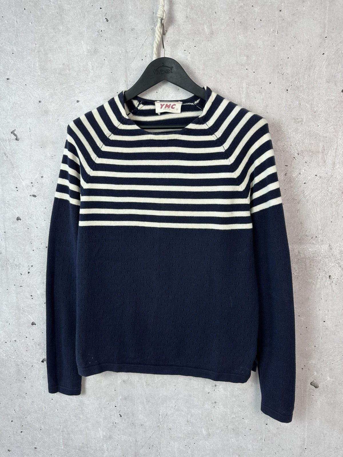 YMC YMC Stripped Navy Blue Cotton Men’s Sweater Size US M / EU 48-50 / 2 - 1 Thumbnail