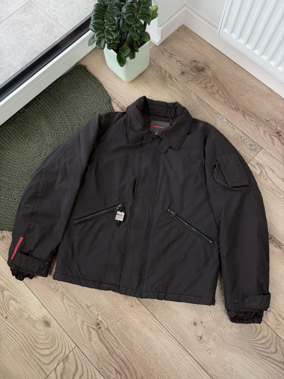 Prada Prada Bomber Aviation Jacket Nylon Turtleneck Red Tab Size US L / EU 52-54 / 3 - 1 Thumbnail