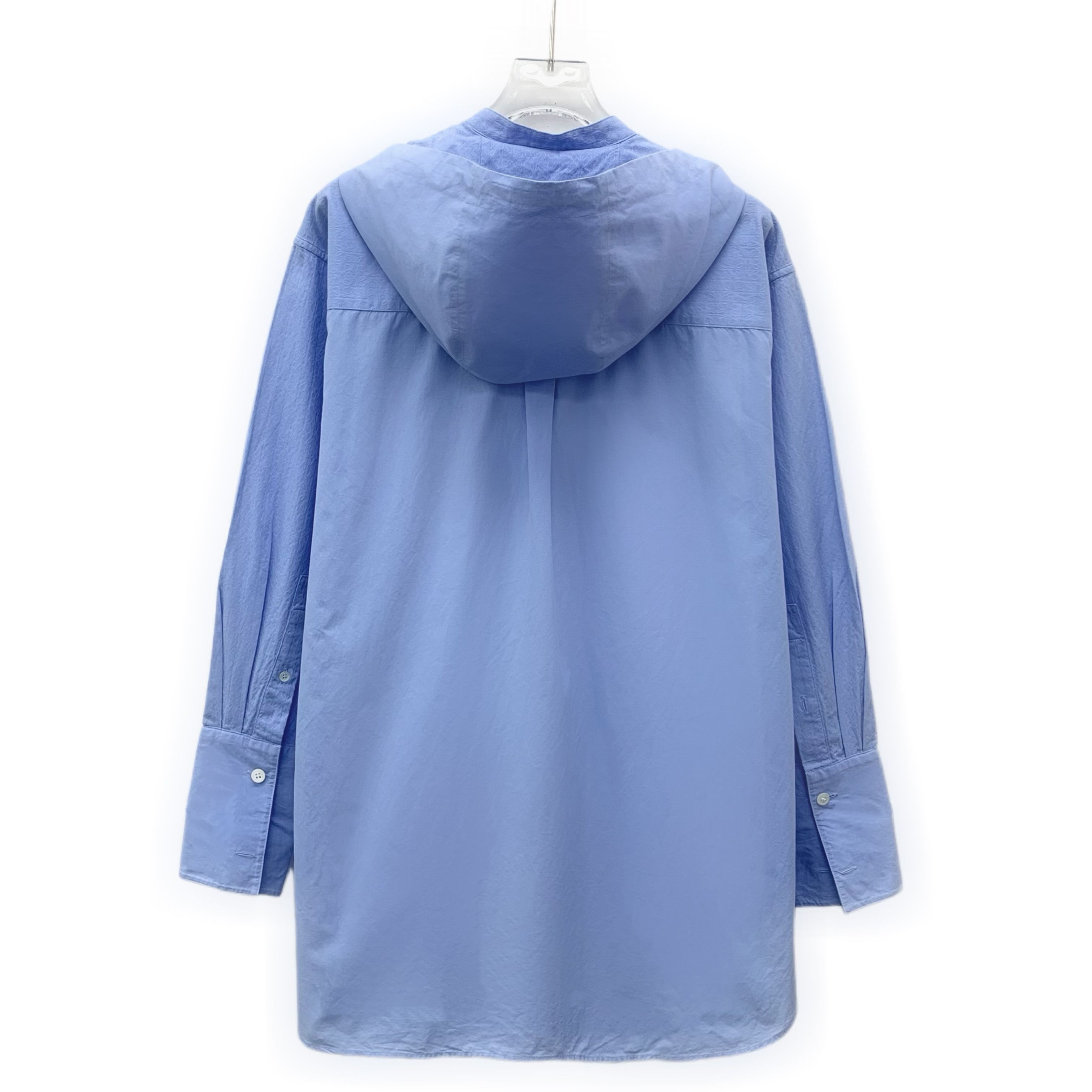 Loewe Loewe Anagram Logo Hooded Shirt Blue (36) Size XS / US 0-2 / IT 36-38 - 2 Thumbnail