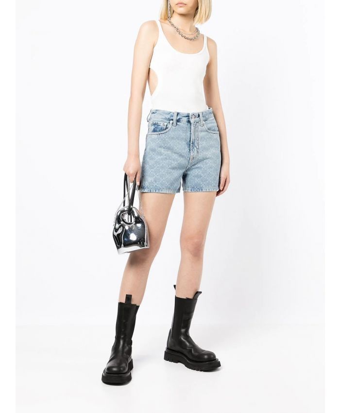 Off-White o1gr1nt1124 Monogram Straight Short in Light Blue Size 28" / US 6 / IT 42 - 2 Thumbnail