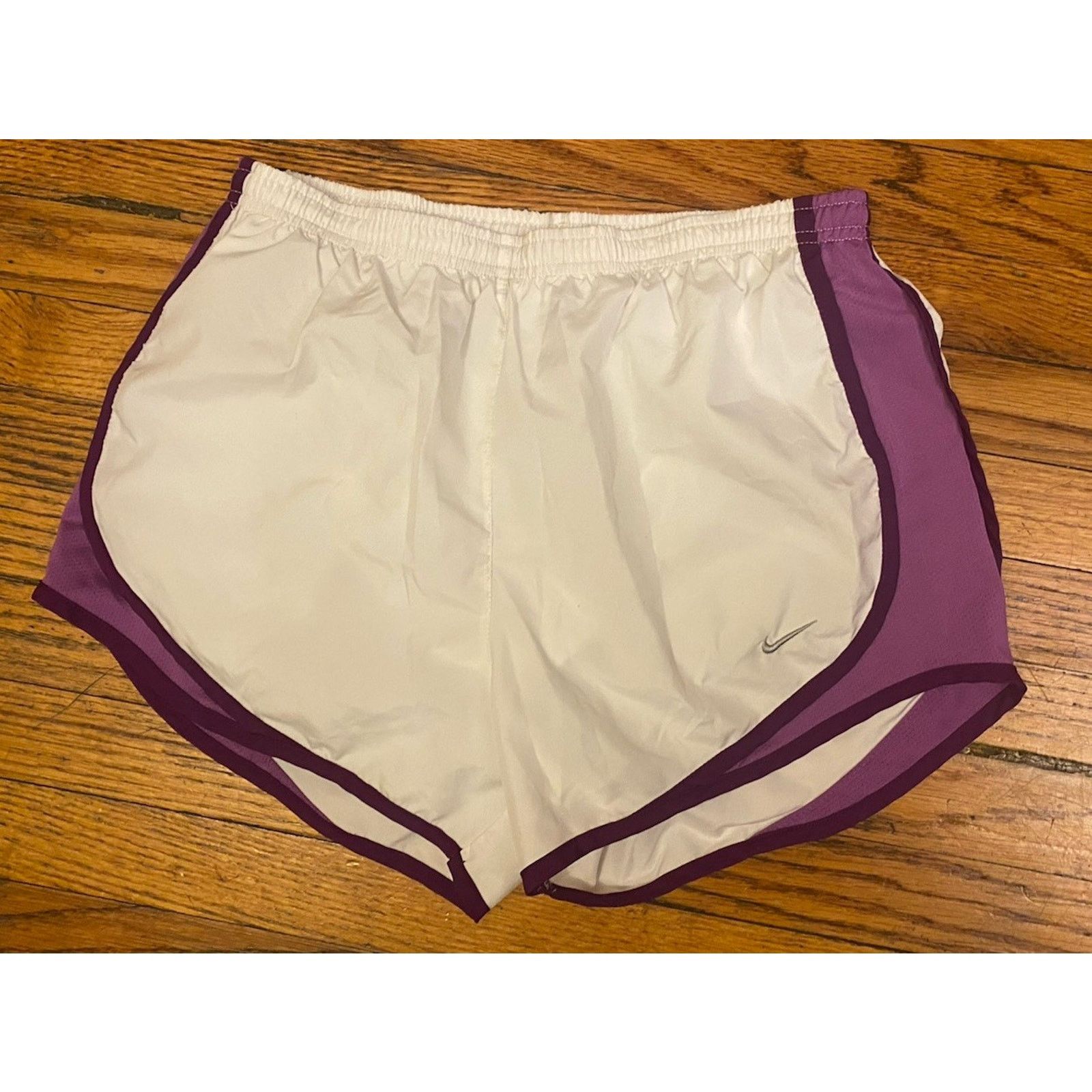 Nike Nike Dri Fit Running Shorts Women’s Small White Purple Size 28" / US 6 / IT 42 - 2 Thumbnail