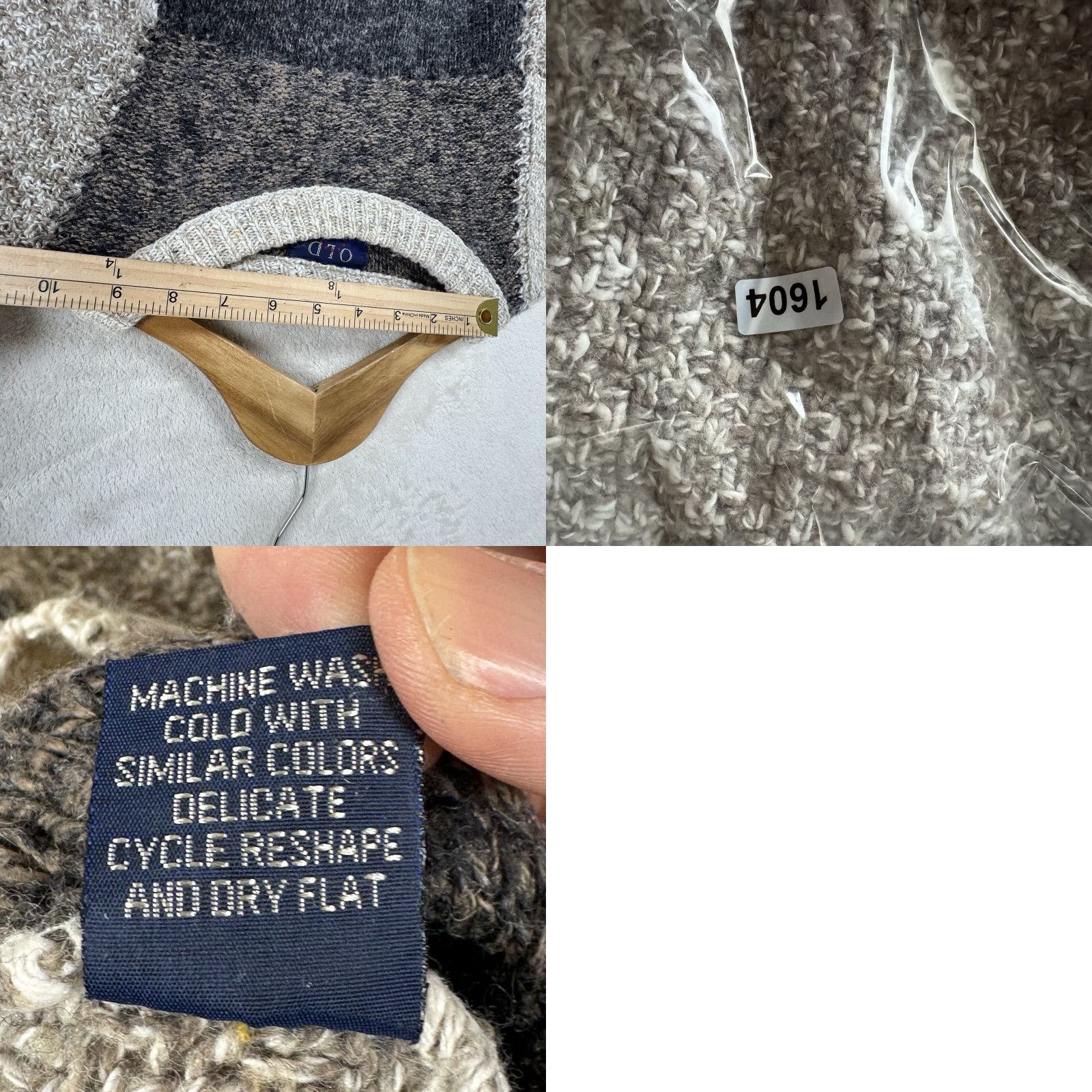Vintage VINTAGE Old Glory Sweater Mens L Gray Patchwork Knit Wool Blend Pullover 90s Size US L / EU 52-54 / 3 - 10 Thumbnail
