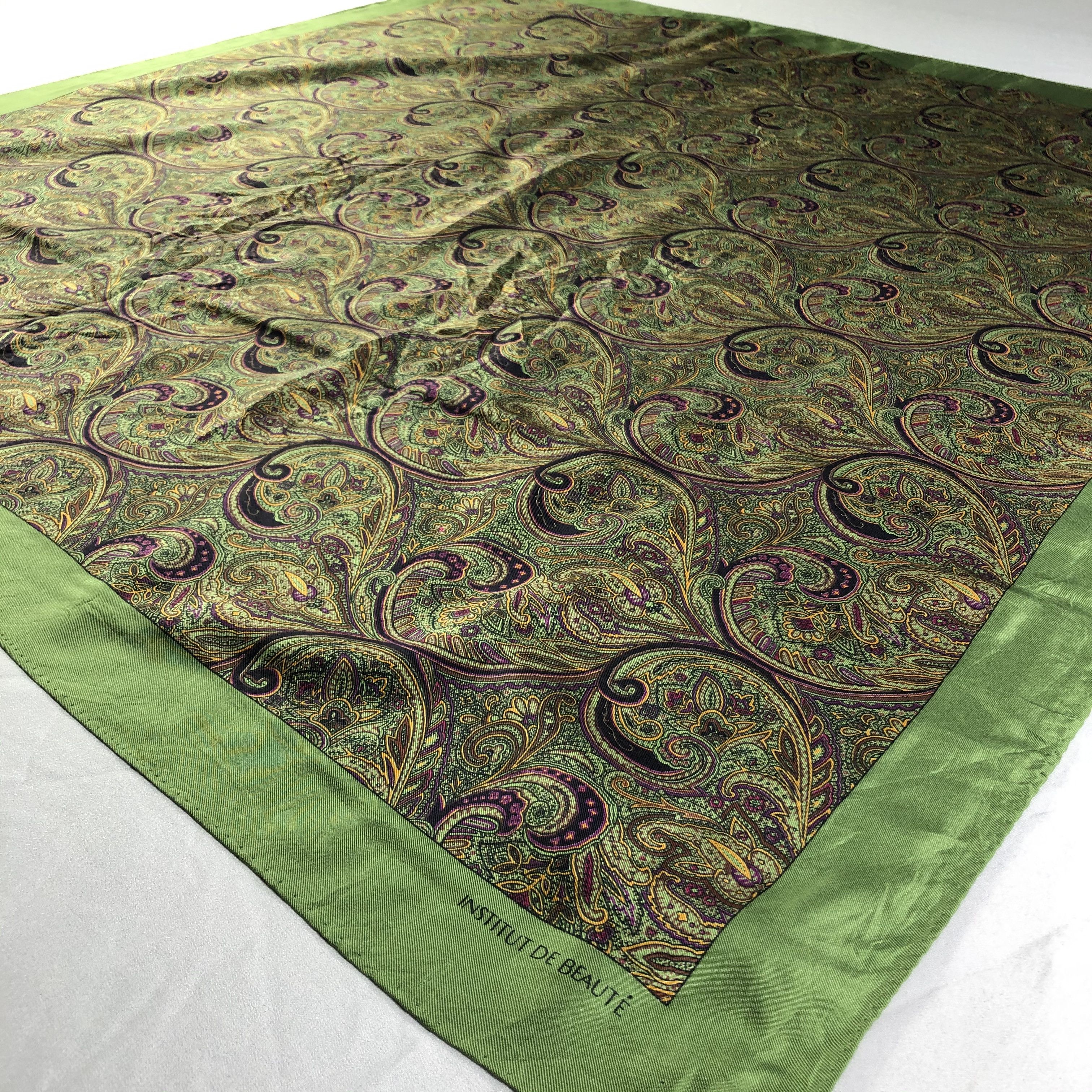 Vintage Vintage Institut De Beaute Silk Scarf Size ONE SIZE - 4 Thumbnail