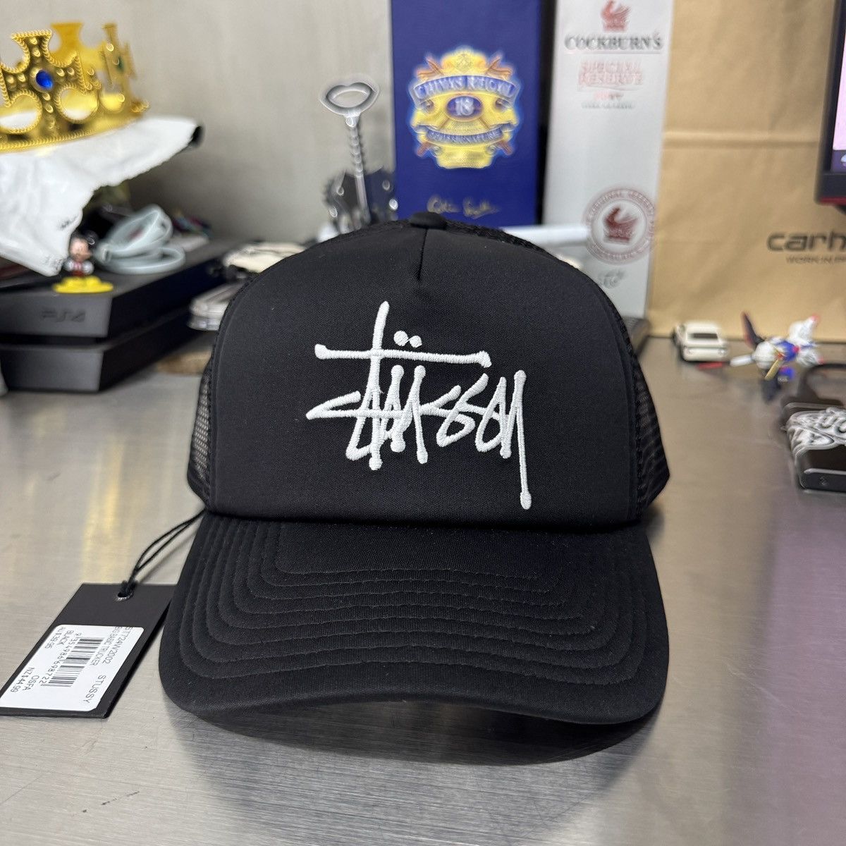 Stussy STUSSY BIG BASIC TRUCKER CAP - BLACK Size ONE SIZE - 2 Thumbnail