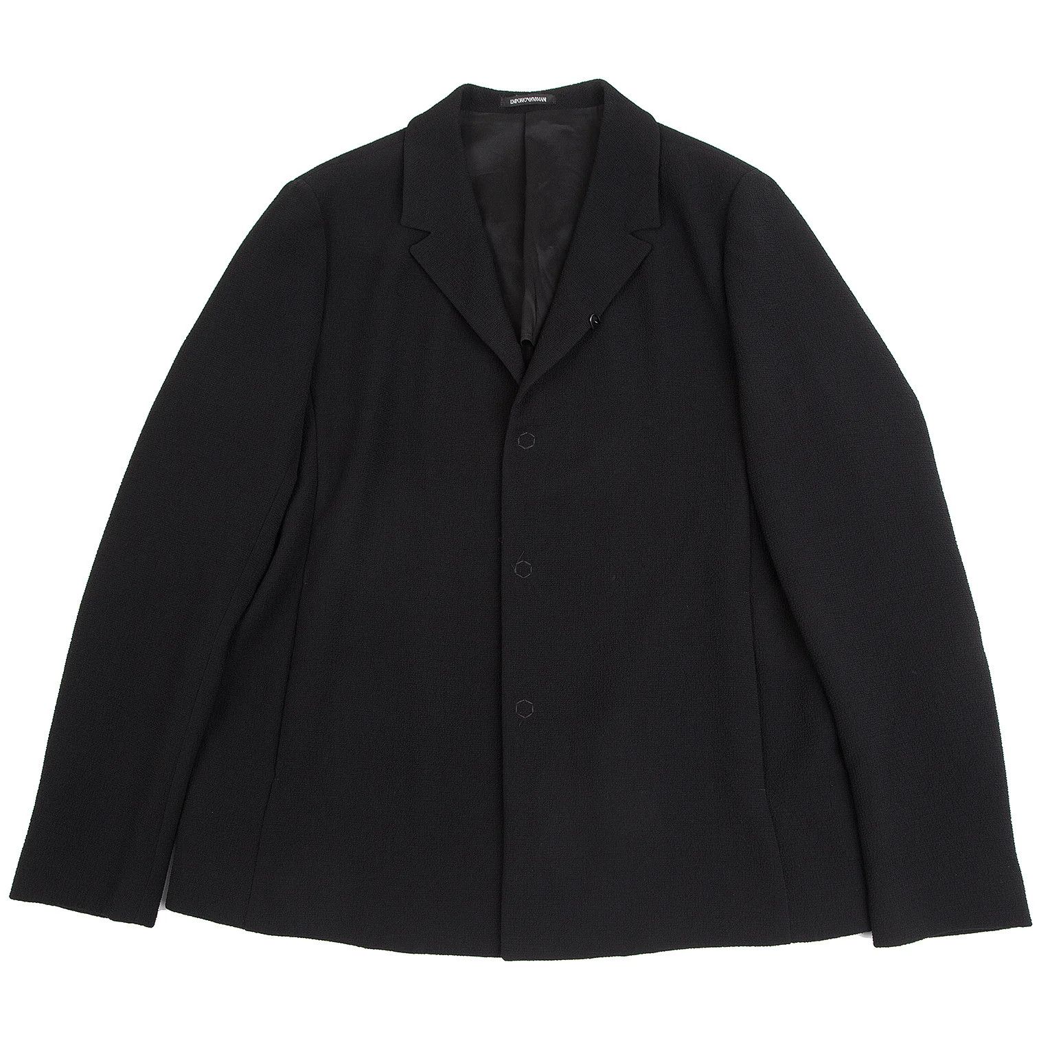 Emporio Armani Black Polyester Snap Button Jacket Size 56 Size US XL / EU 56 / 4 - 1 Thumbnail