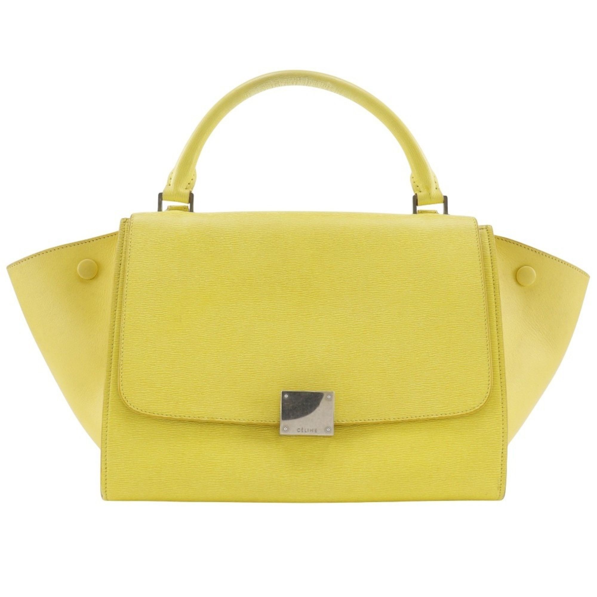 Celine CELINE Trapeze Small Handbag 174683 Calf Yellow A5 Flap