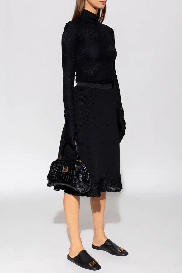 Balenciaga o1mt1gz1224 Lingerie Turtleneck Sweater in Black Size M / US 6-8 / IT 42-44 - 2 Thumbnail