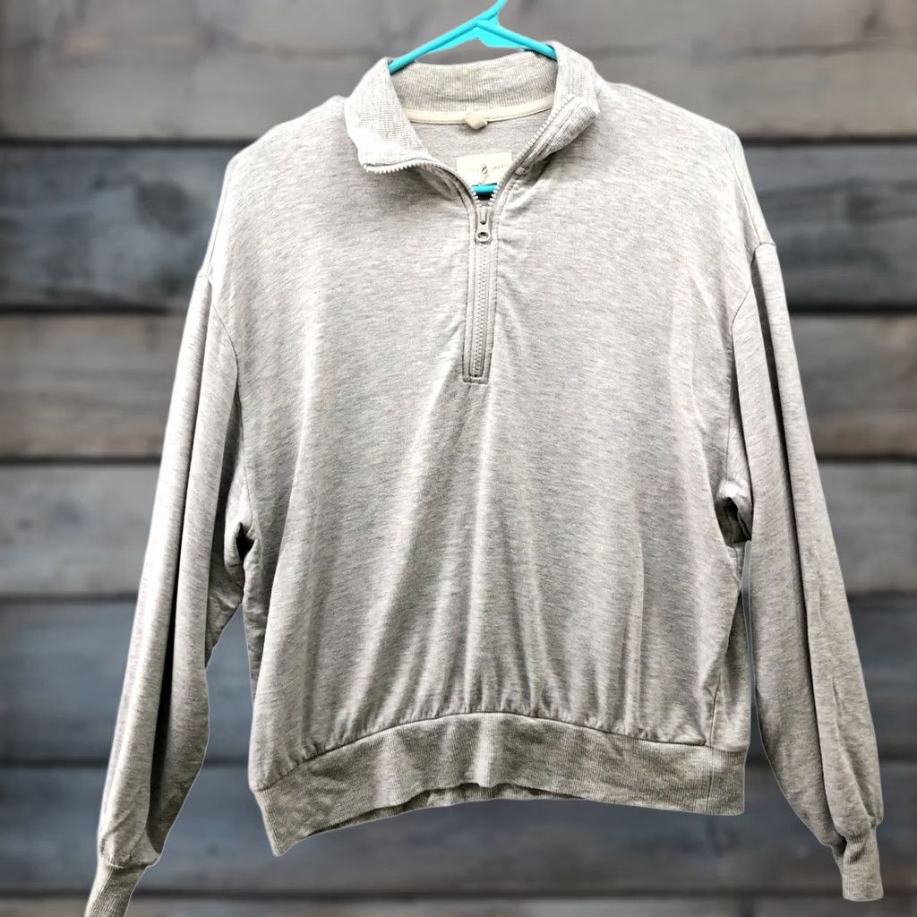 Lou & Grey Lou & Grey Signaturesoft Sweatshirt Womens MP Gray Collared 1/4 Zip Lightweight Size M / US 6-8 / IT 42-44 - 1 Thumbnail