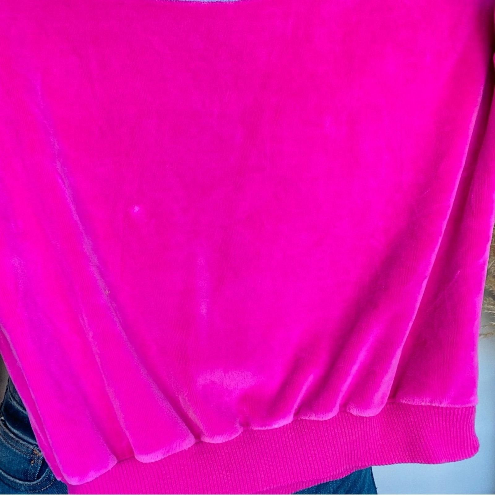 Vintage VINTAGE Fuchsia Stripe Velvet Turtleneck Pullover Sweater Size S / US 4 / IT 40 - 6 Thumbnail