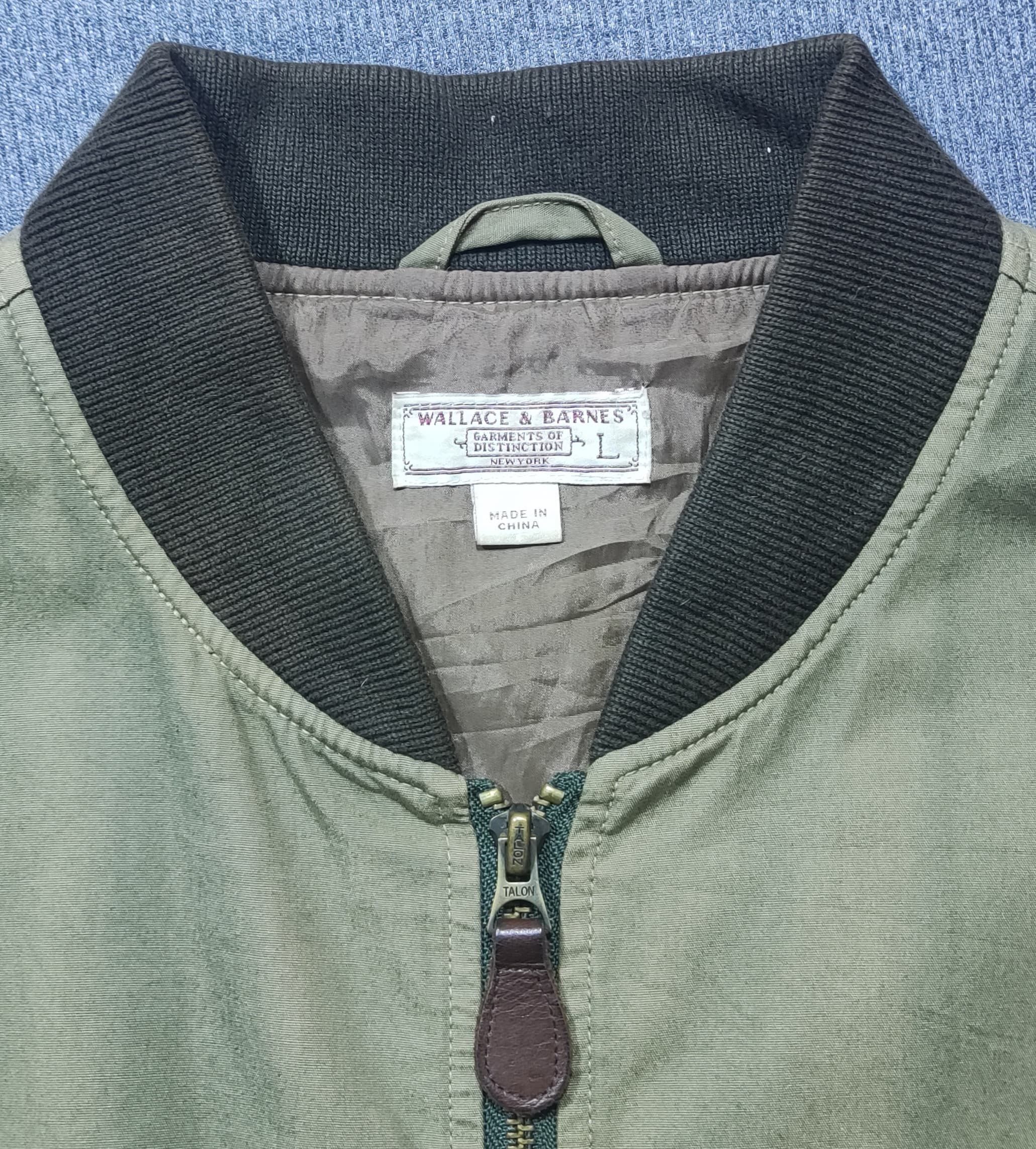 Wallace & Barnes DISTRESSED WALLACE & BARNES OLIVE GREEN ARMY BOMBER JACKET Size US L / EU 52-54 / 3 - 3 Thumbnail
