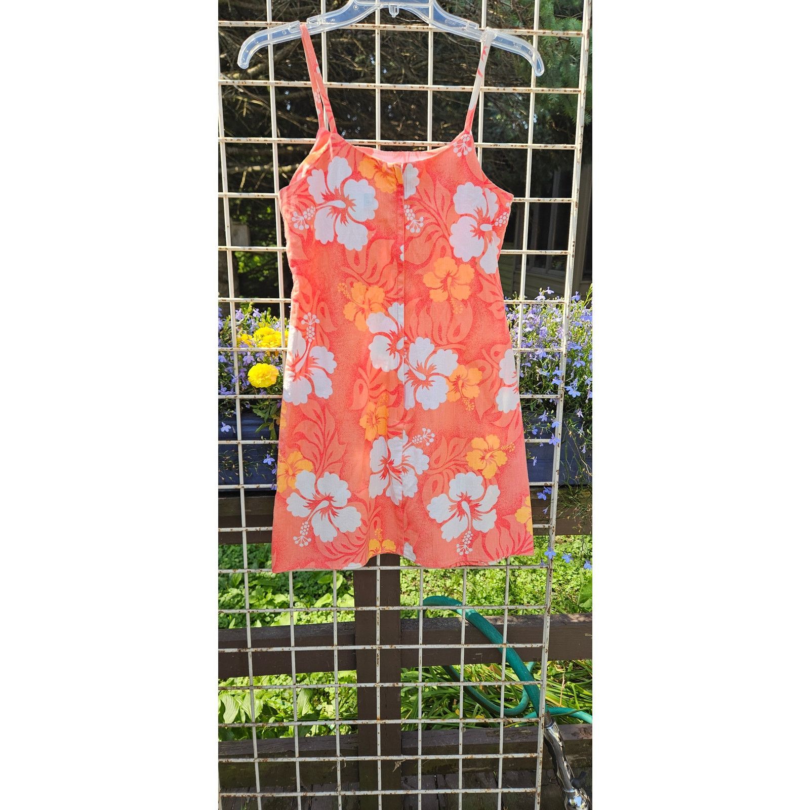 Other Floral Orange & White Sundress. Habiscus print. Girls Size 5 Size S / US 4 / IT 40 - 3 Thumbnail