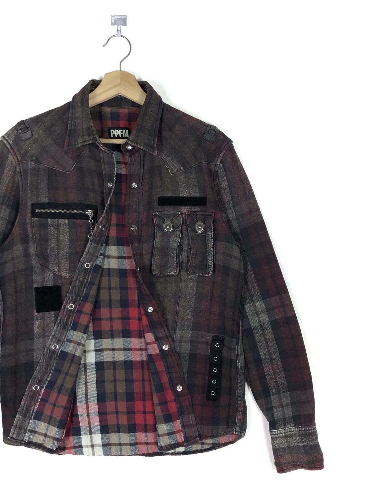 PPFM RARE🔥PPFM WESTERN PUNK CARGO BUTTON FLANNEL SHIRT JACKET Size US M / EU 48-50 / 2 - 5 Thumbnail