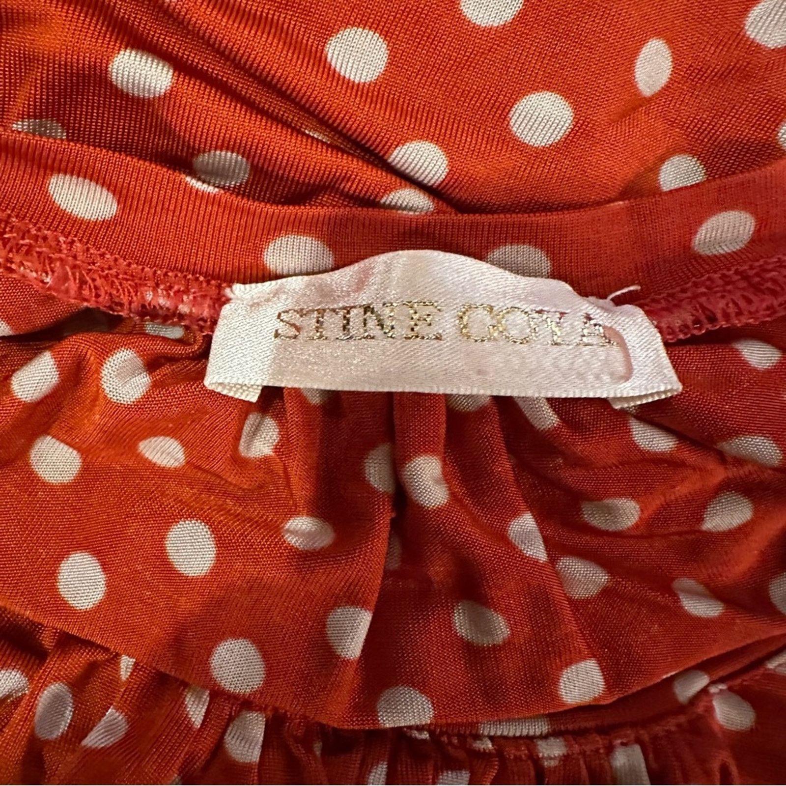 Stine Goya RTR Stine Goya Caitlin Orange & White Polka Dot Midi Dress L Size L / US 10 / IT 46 - 6 Thumbnail