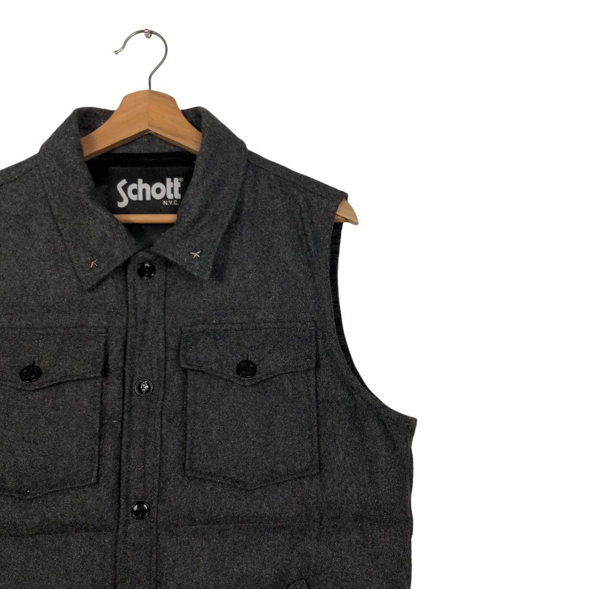 Schott × Vintage 📌Vintage Biker Puffer Vest Jacket Schott N.Y.C Size US M / EU 48-50 / 2 - 7 Thumbnail