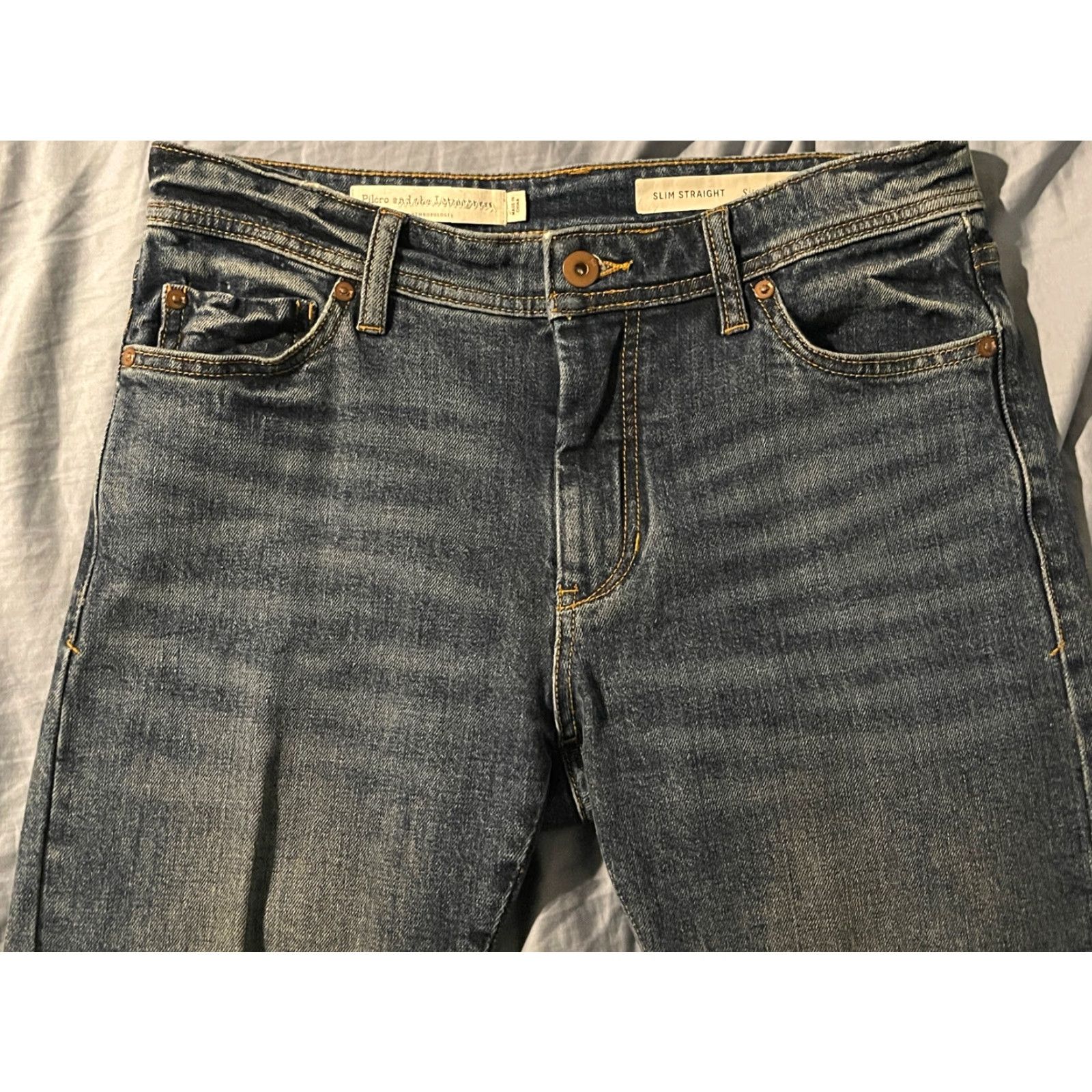 Anthropologie Pilcro and the Letterpress Anthropologie Embroidered Cuff Slim Straight Jeans 26 Size 26" / US 2 / IT 38 - 3 Thumbnail