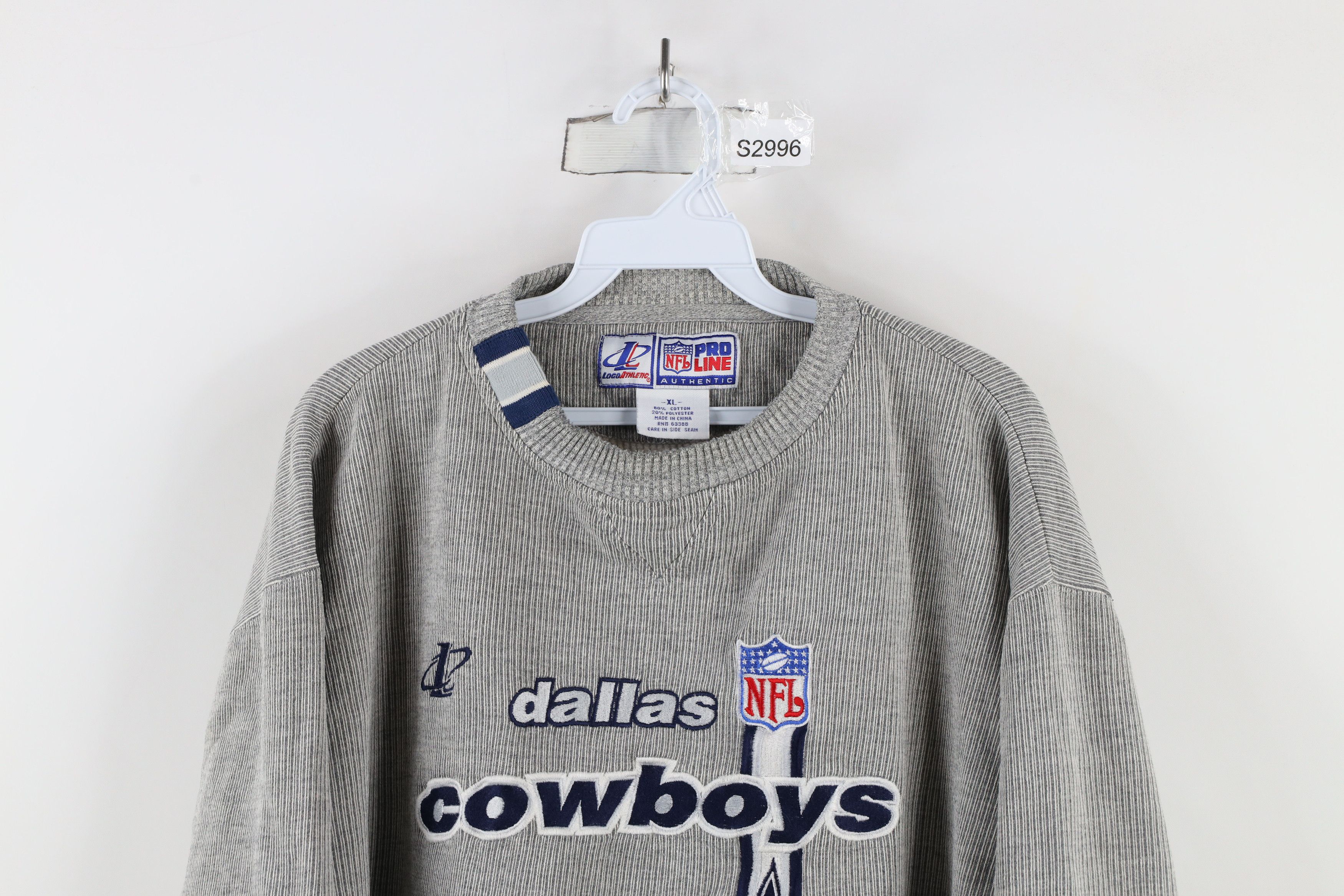 Vintage Vintage 90s Ribbed Dallas Cowboys Football Sweatshirt Gray Size US XL / EU 56 / 4 - 2 Thumbnail