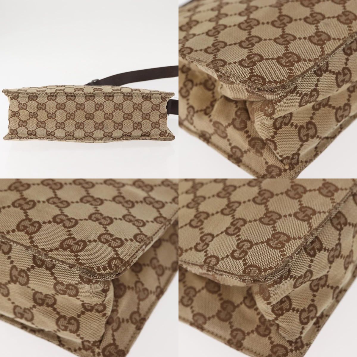 Gucci GUCCI GG Canvas Shoulder Bag Beige Silver Size ONE SIZE - 10 Thumbnail