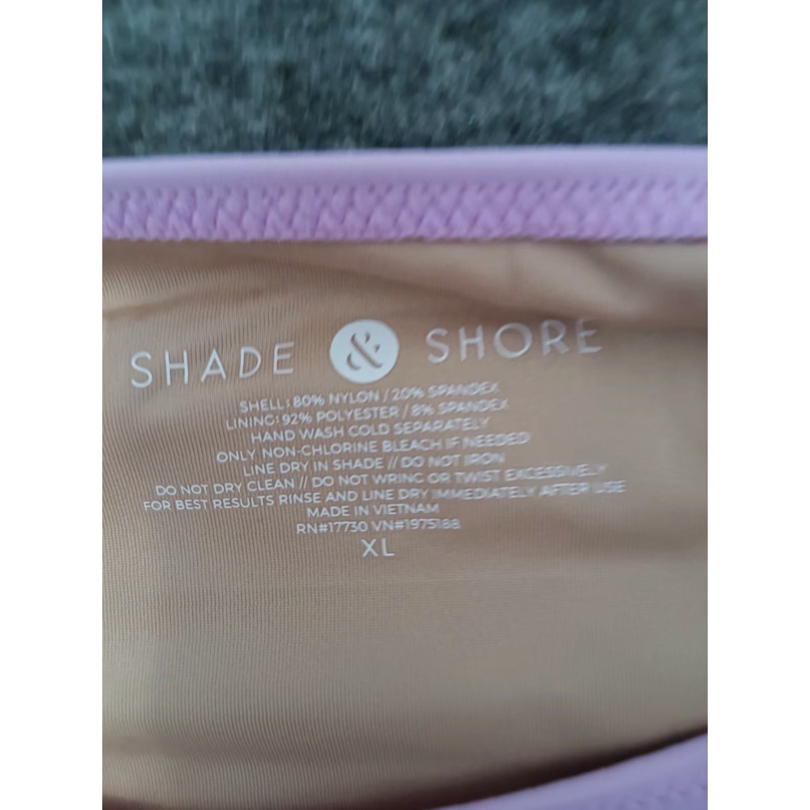 Vintage Shade & Shore Bikini Bottom Swimsuit XL Purple Solid Nylon Spandex Women Beach 16-18 Adult Women's Bottom Strap Lined Lightweight Stretching Comfort Size 40" / US 18 - 3 Thumbnail