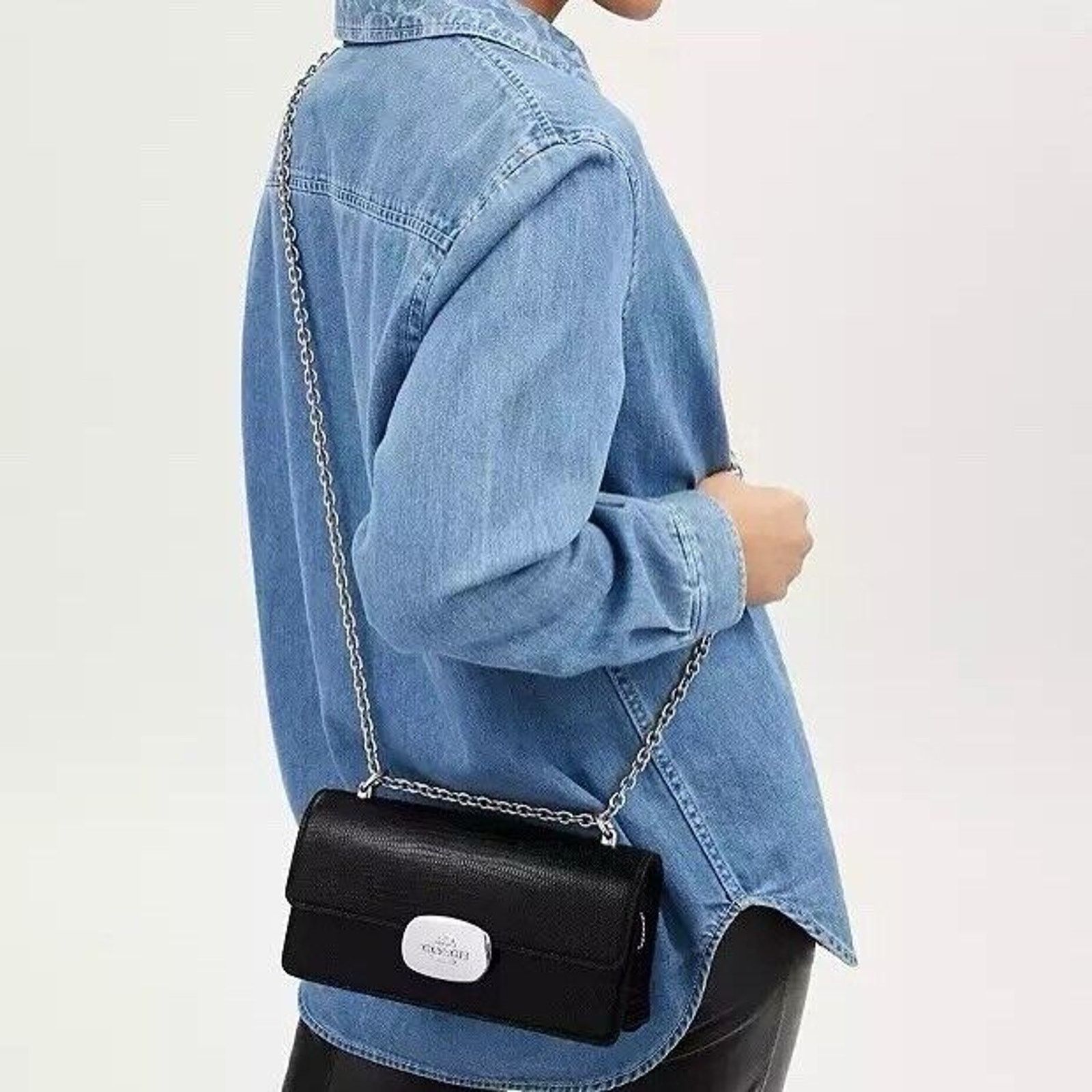Coach NWT Coach CR106 Eliza Crossbody Bag Lizard-embossed Leather Size ONE SIZE - 9 Thumbnail