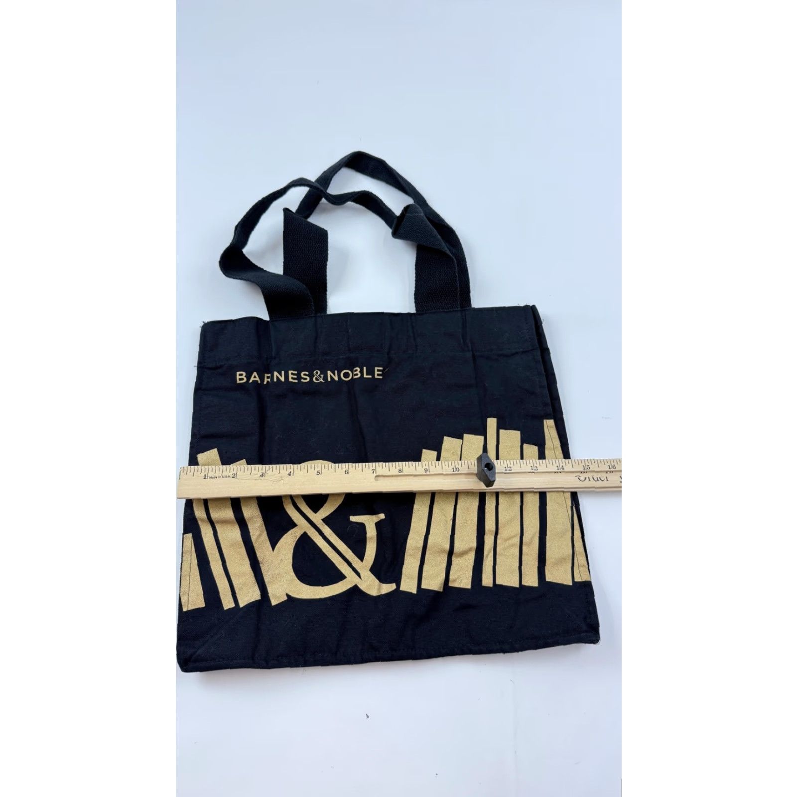 Vintage Barnes & Noble Tote Bag Black Gold Ampersand Books Reusable Bookstore Shopper Size ONE SIZE - 6 Thumbnail