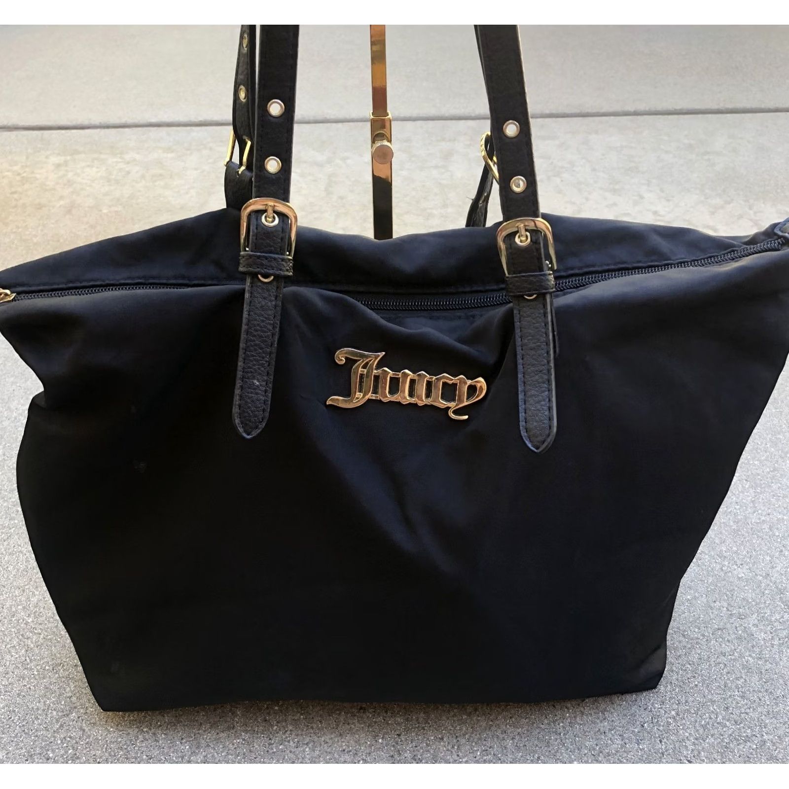 Juicy Couture Juicy Couture Tote Bag Purse Women's Black Shoulder Zipper Large Size ONE SIZE - 2 Thumbnail