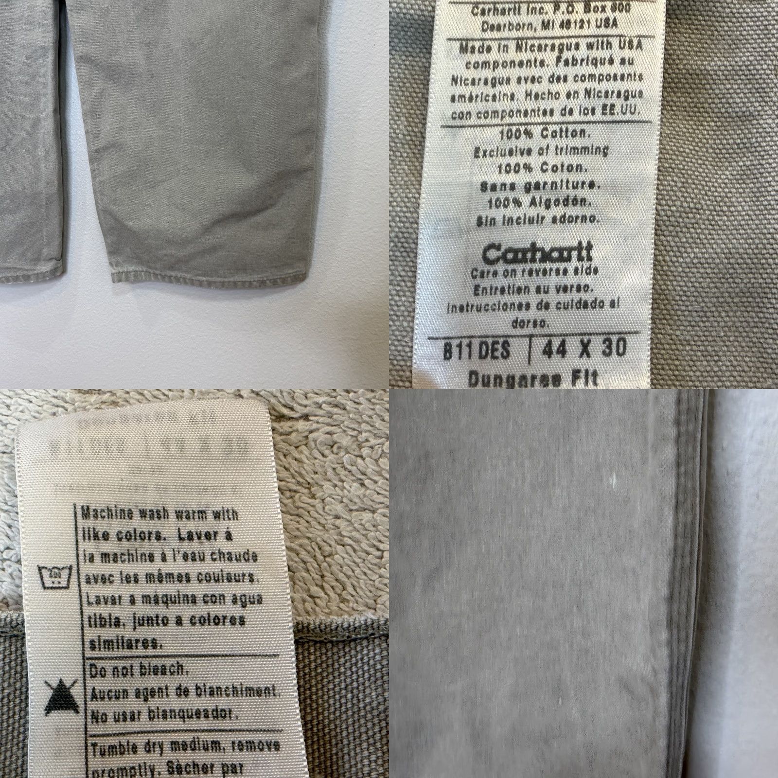 Carhartt VINTAGE Carhartt Carpenter Pants Mens 44x30 Beige Duck Dungaree Fit 100% Cotton B11 Workwear Size US 44 / EU 60 - 8 Thumbnail