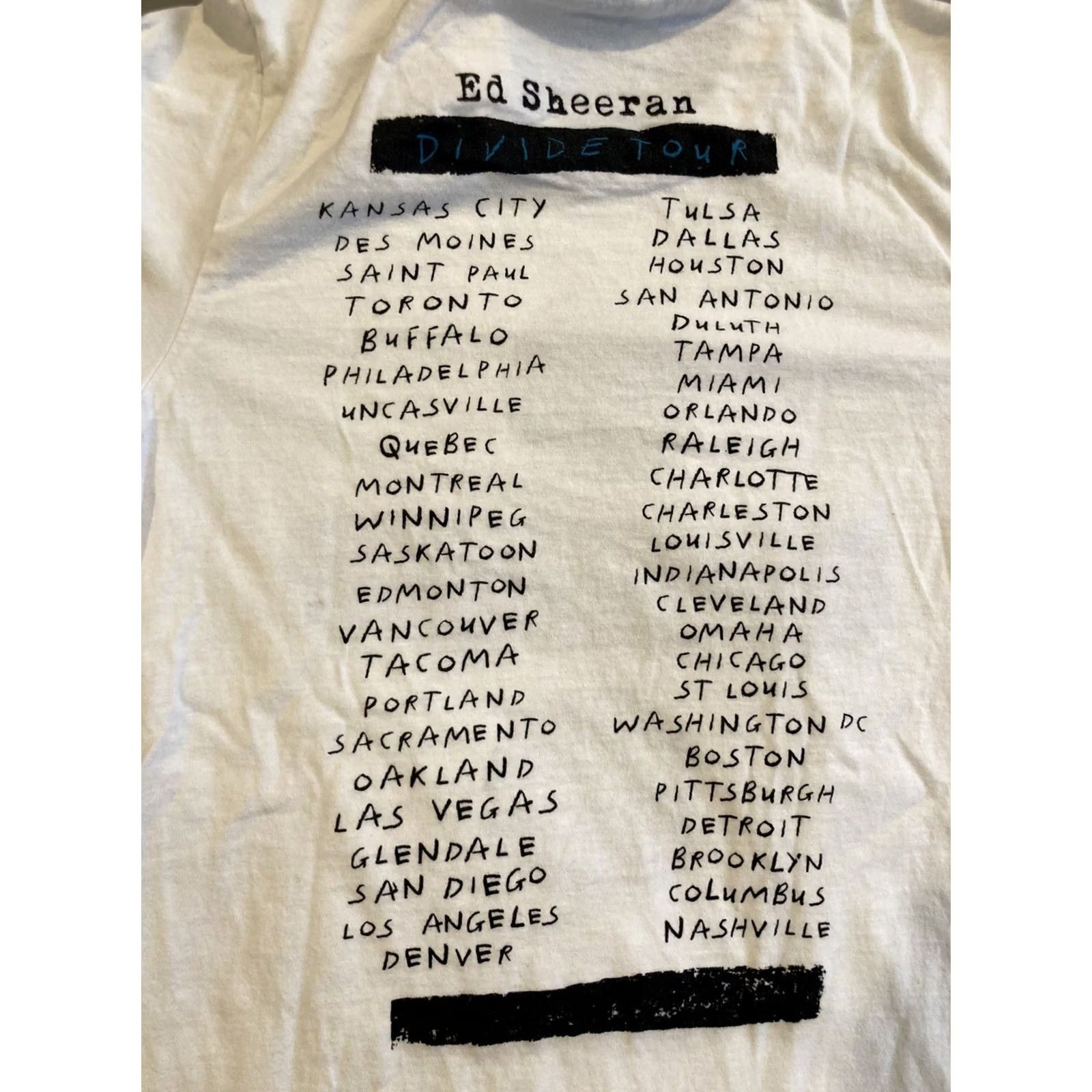 Vintage Ed Sheeran - Divide Tour - Concert T Shirt - White - S - Womens - Small Size S / US 4 / IT 40 - 6 Thumbnail