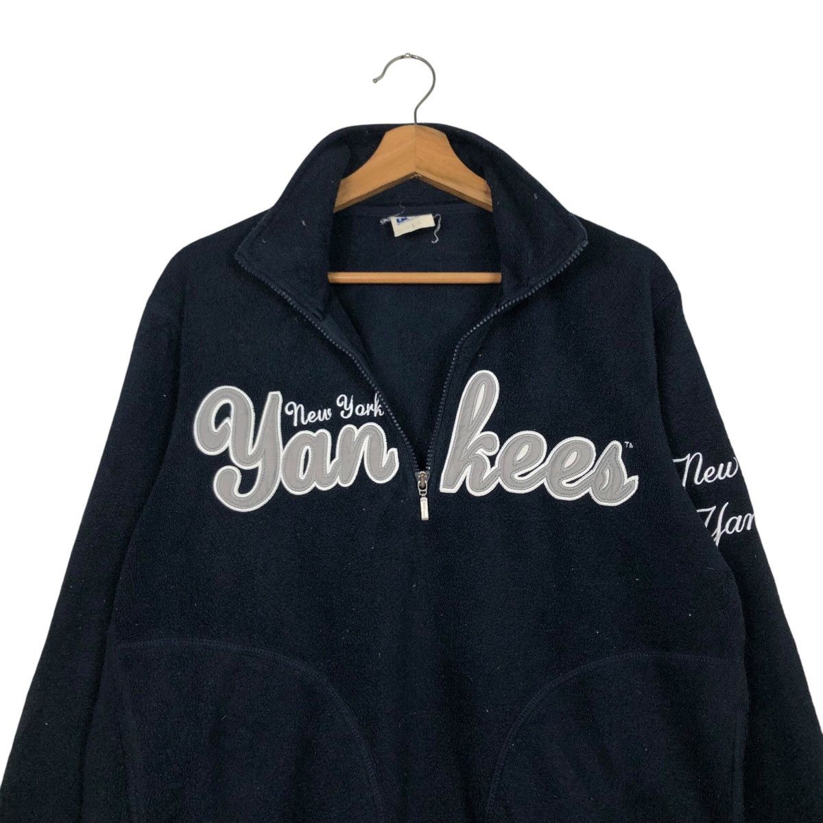 Japanese Brand Vintage Half Zipper Fleece Jacket New York Yankees Big Logo Size US L / EU 52-54 / 3 - 13 Thumbnail