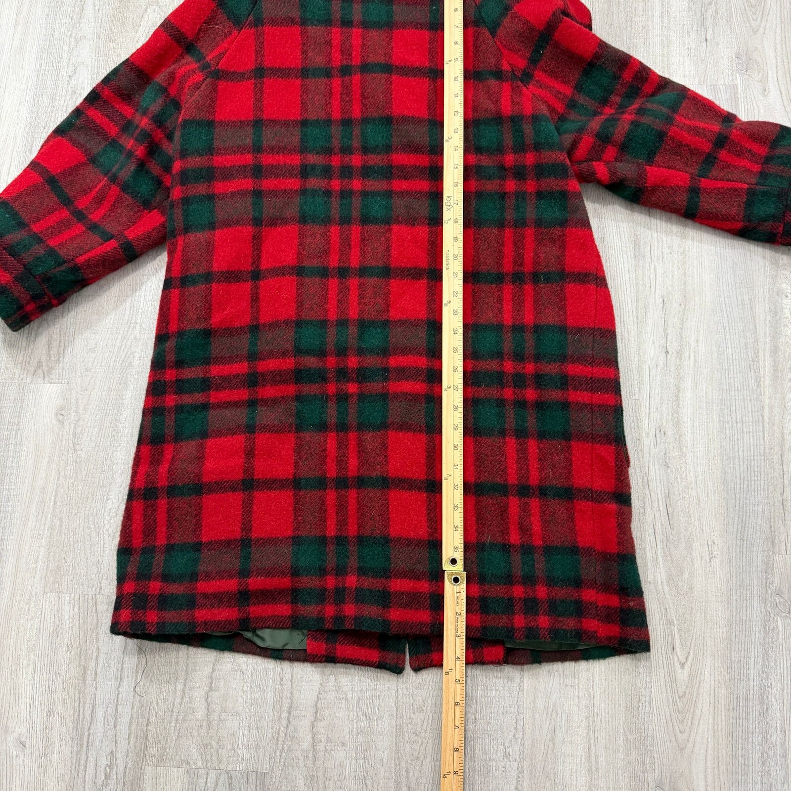 Vintage Vintage Jacobsons Wool Down Coat Red Green Tartan Plaid Size L / US 10 / IT 46 - 10 Thumbnail