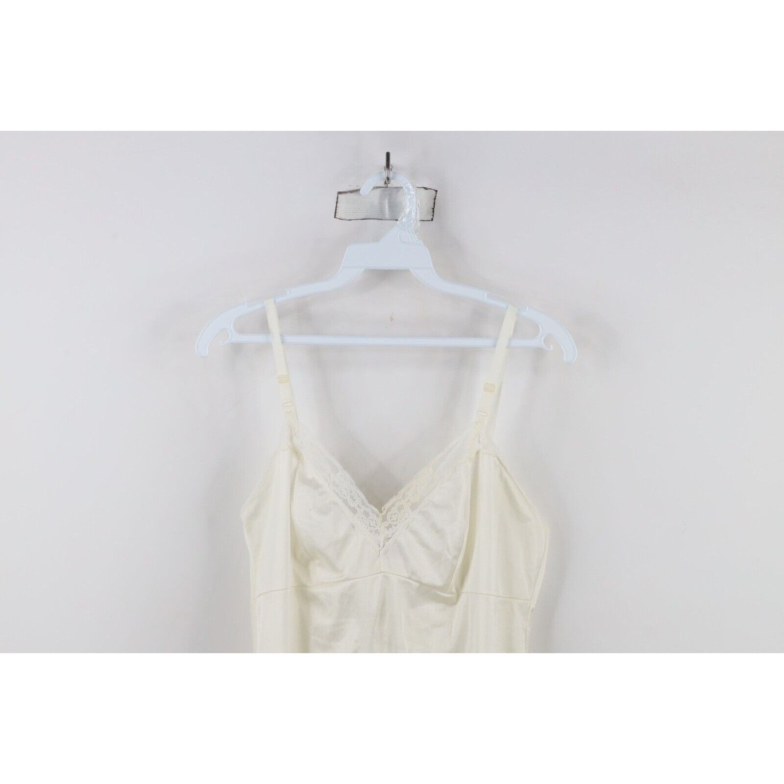 Vintage Vintage 70s Sheer Silky Nylon Lace Flower Night Gown Slip Size XL / US 12-14 / IT 48-50 - 2 Thumbnail