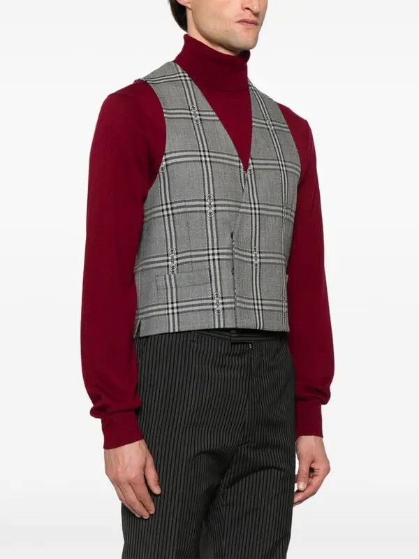 Gucci o1loc1c0126 780824 Horsebit Check Wool Gilet in Multicolor Size US M / EU 48-50 / 2 - 4 Thumbnail