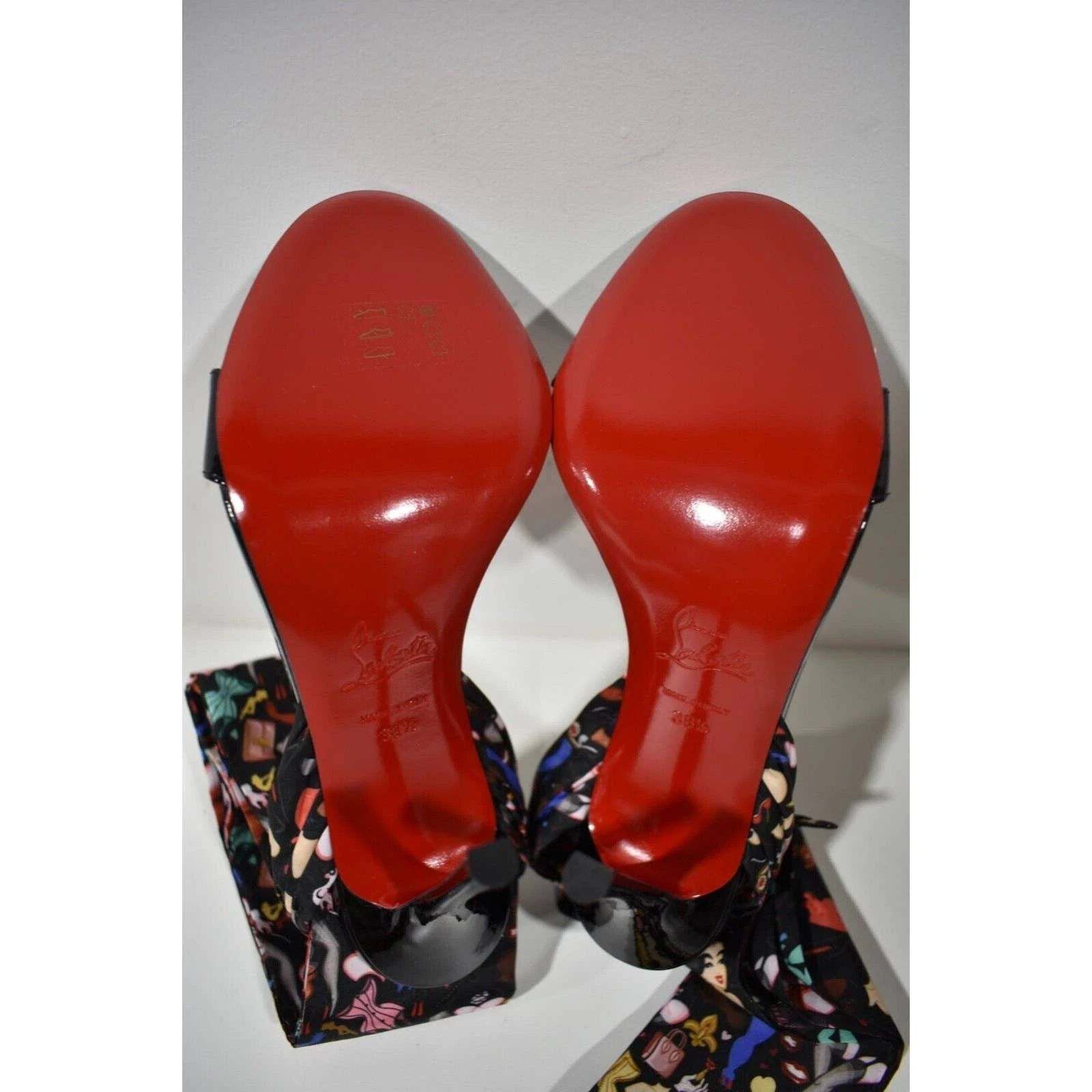 Christian Louboutin Fetish Du Desert 100 Black Lace Up Tie Sandal Heel Pump 38.5 Size US 8.5 / IT 38.5 - 12 Thumbnail