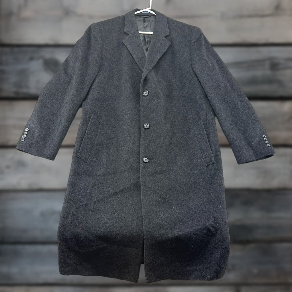 Stafford VINTAGE Stafford Coat Mens 46L Black Overcoat Long Wool Classic Fit Wool 90s Size US S / EU 44-46 / 1 - 1 Thumbnail