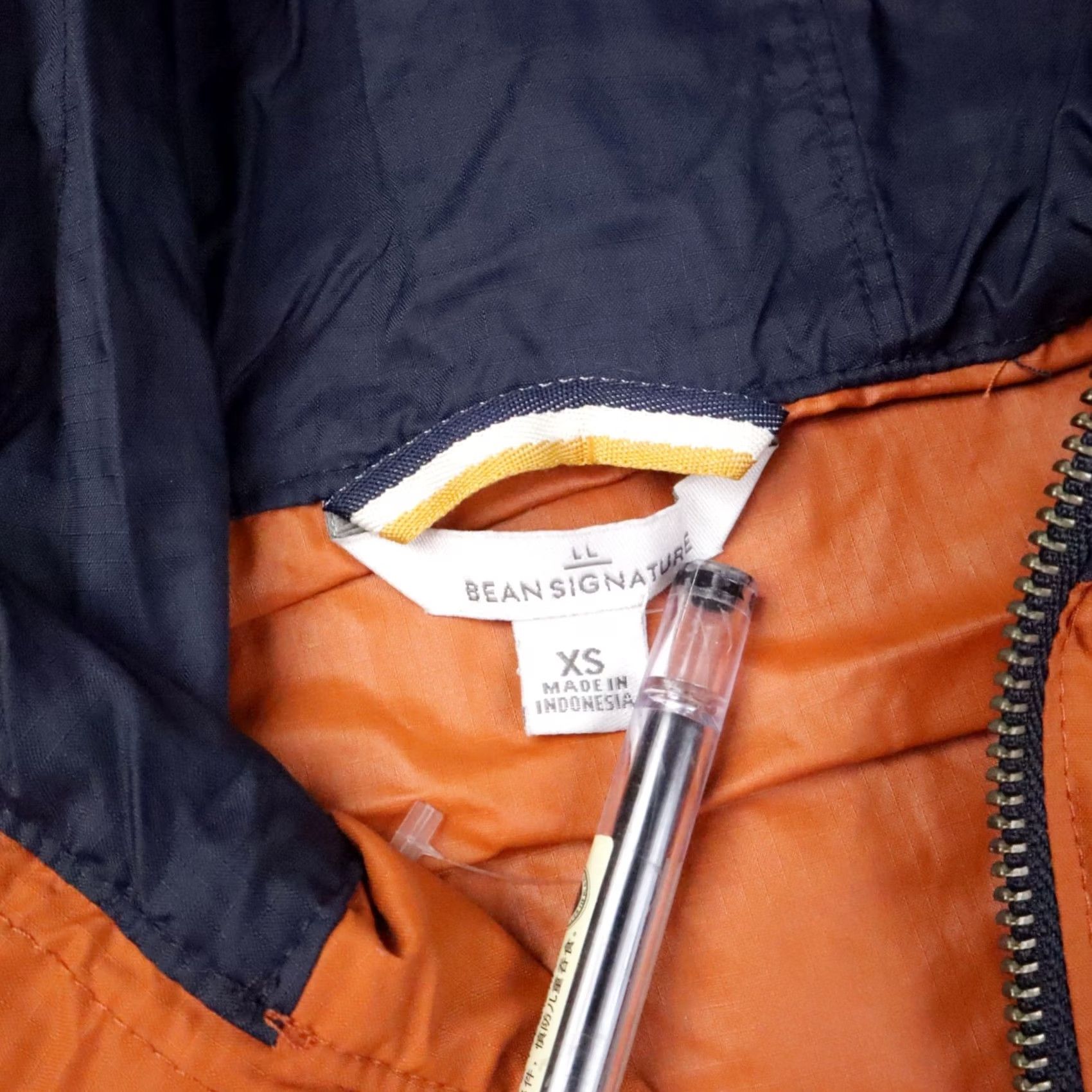 Vintage L.L.Bean Mountain Classic Anorak Orange Blue XS Hooded Nylon Jacket Long Sleeve Mens Size US XS / EU 42 / 0 - 5 Thumbnail