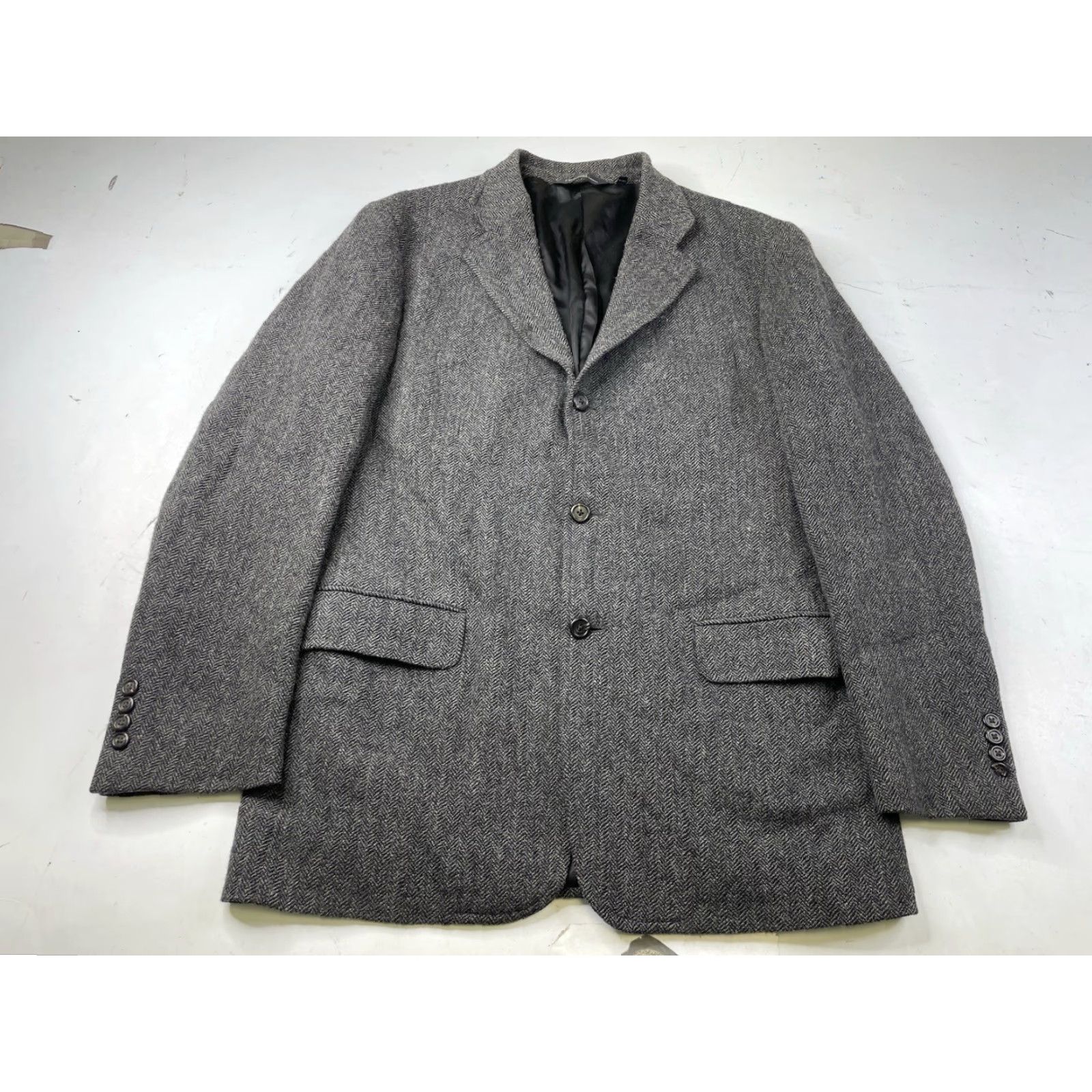 Polo Ralph Lauren Polo Ralph Lauren Blazer Sport Coat Jacket Mens 41L Herringbone Gray Wool Nylon Three Button Long Coat Size US L / EU 52-54 / 3 - 2 Thumbnail
