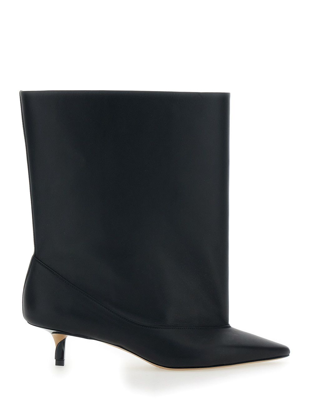 Jacquemus 'Les Bottes Tourni' Black Ankle Boots with Pointed Toe and Low Stiletto Heel in Leather Woman Size US 6 / IT 36 - 1 Thumbnail
