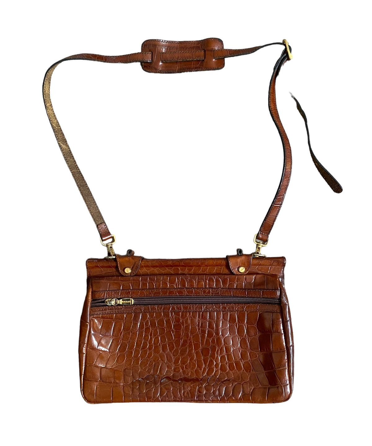 Rare Design Vintage Brand Bally Crossbody Leather Bag 1990s